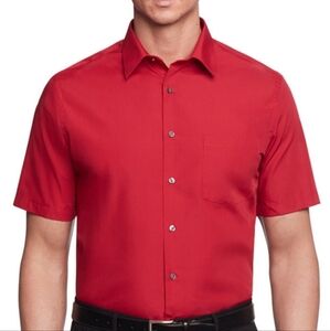 Red RoundTree 3XL Mens Short Sleeve Button Down Shirt